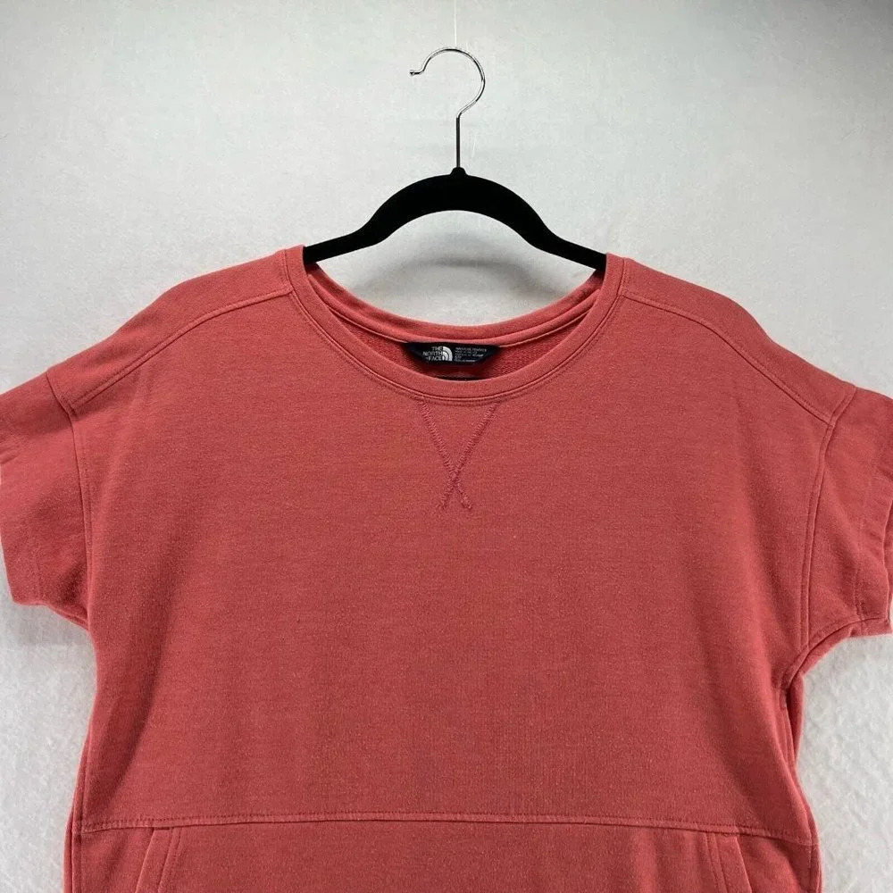 The North Face Top Womens Sz S Terry Crewneck Dolman Sleeve Cotton Blend Orange - Picture 3 of 10